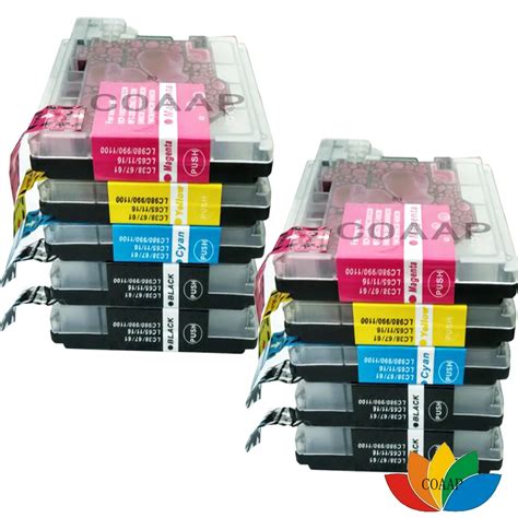 10 Cartuchos De Tinta LC980 LC1100 Compatibles Con Impresoras DCP 145C