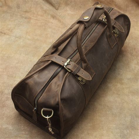 Leather Mens Weekender Bags Vintage Travel Bag Duffle Bag