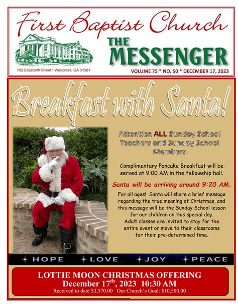 First Baptist Church Waycross, GA - The Messenger, Sunday, December ...