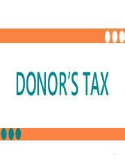 Understanding Donor S Tax Nature Concepts And Requisites Course Hero