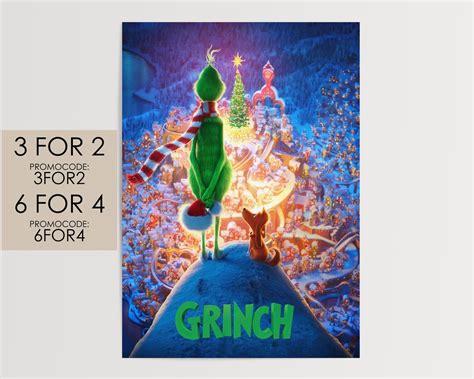 The Grinch 2018 Poster Christmas Xmas Festive Season Movie Poster Art ...