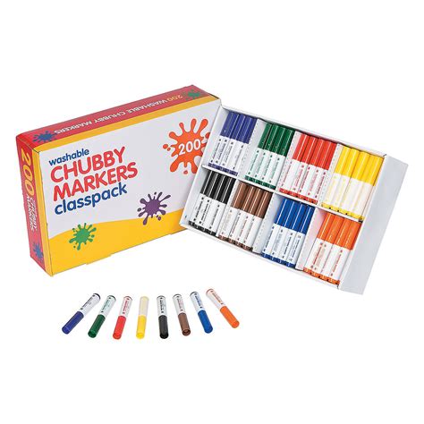 8-Color Chubby Washable Marker Classpack - 200 Pc. - Basic Supplies - 200 Pieces | eBay