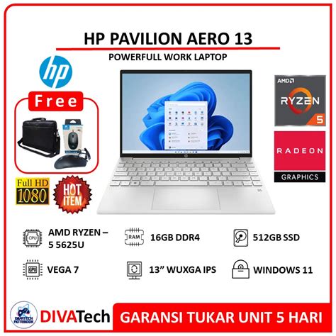 Jual Hp Pavilion Aero 13 Be1000au Ryzen 5 5625u 16gb 512gb Ssd Vega 7 Wuxga Ips Shopee Indonesia