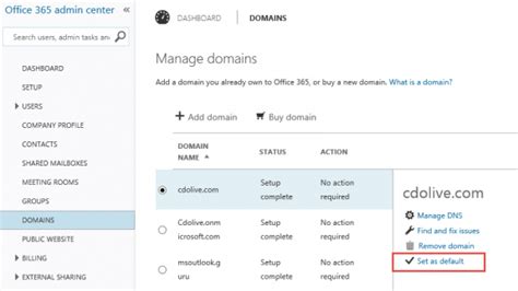 Changing The From Domain In Office