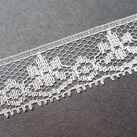 Reserved Vintage 34 Inch Wide White Floral Lace Trim 22 Yards