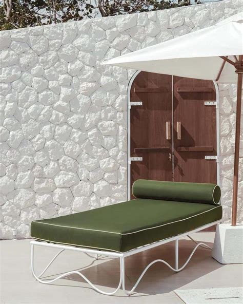 Positano Outdoor Sunbed Khaki Green With White Piping In 2024 Chic