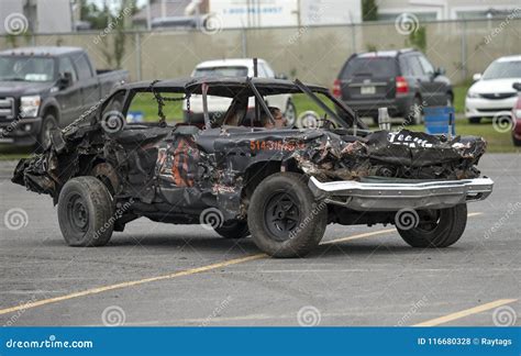 Wrecked Car After Demolition Derby Editorial Stock Photo Image Of