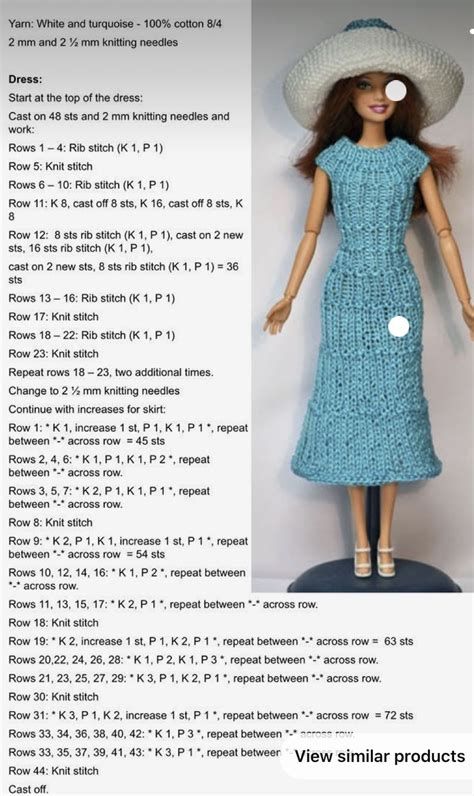 Pin On Barbie Barbie Knitting Patterns Crochet Barbie Clothes