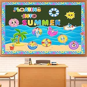 Amazon Pasimy 52 Pcs Summer Bulletin Board Decorations Set Summer