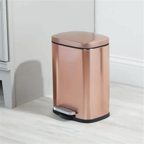 MDESIGN POUBELLE À pédale de 5L en acier inoxydable or rose EUR 36 99