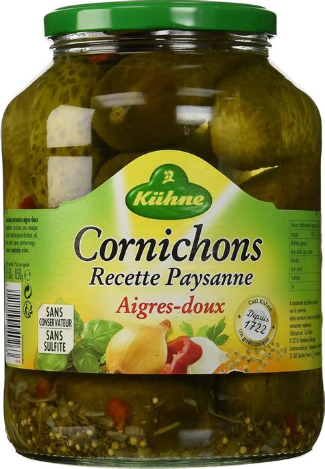 Kühne Cornichons Recette Paysanne Aigres Doux Le Bocal 850 g Amazon fr