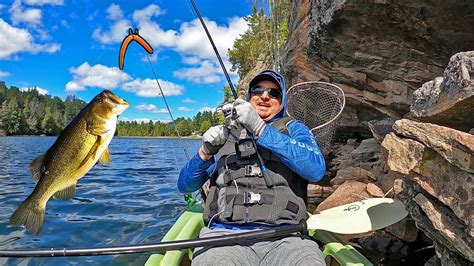 Weighted Wacky Rig Next To Steep Cliff For Largemouth Bass Youtube