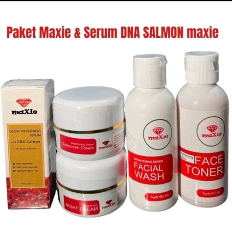 Cream Maxie Glow Serum DNA Salmon Komplit 1 Paket Original Lazada