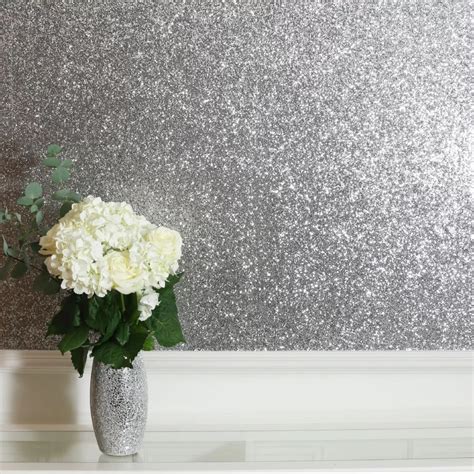 Sequin Sparkle By Arthouse Silver Wallpaper Wallpaper Direct