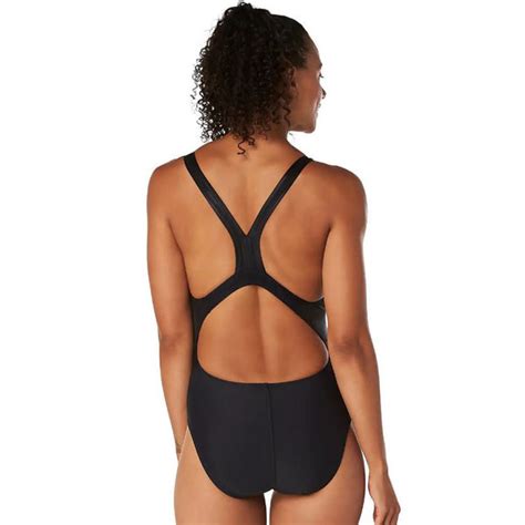 Speedo Quantum Sheen Aquafit One Piece Swimsuit Black Team Aquatic