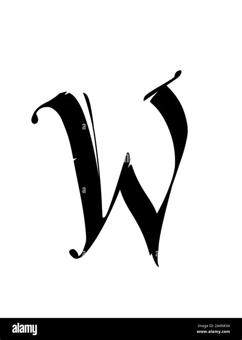 Letter W, in the Gothic style. Vector. Alphabet. The symbol is isolated ...