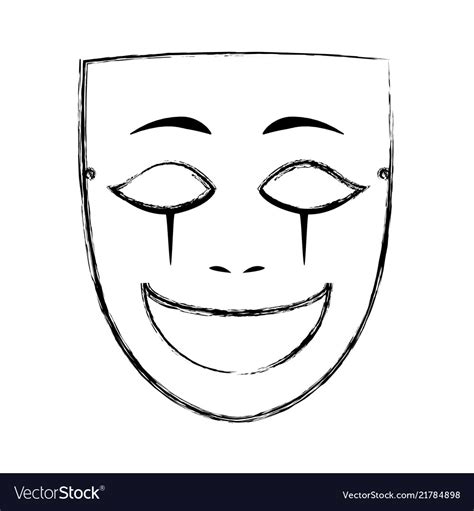 Grunge face mask entertainment carnival style Vector Image