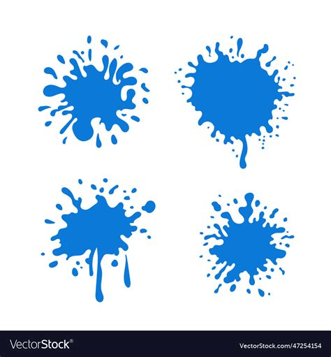 Set of blue water splash Royalty Free Vector Image