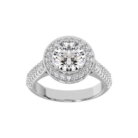 Round Brilliant Cut Diamond Halo Ring - Stelios Jewellers