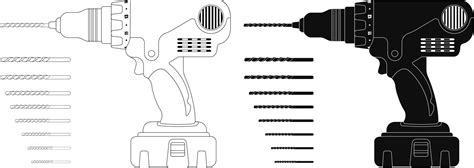 Monochrome Poster With Hand Cordless Drill Vector Image