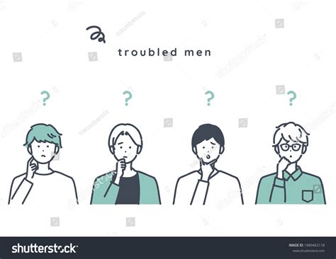 illustration  troubled men vector stock vector royalty
