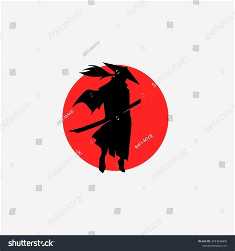 Japan Samurai Ninja Logo Moon Stock Vector (Royalty Free) 2213789995 ...