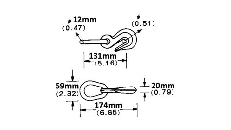 3 8 GRAB HOOK WITH LINK CTS Cargo Tie Down Specialty CTS