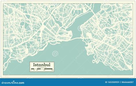 Istanbul Turkey City Map In Retro Style Outline Map Stock Vector