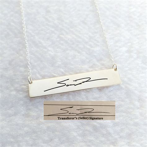 Signature Necklace Silver,personalized Silver Handwritting Necklace ...