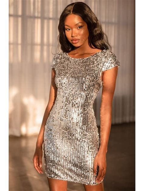 Buy Lulus Star Appeal Silver Sequin Bodycon Mini Dress Online Topofstyle