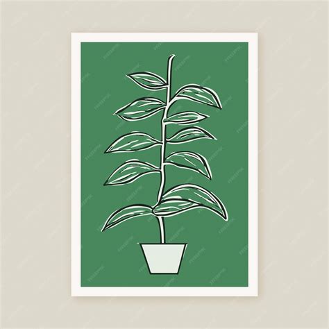 Premium Vector | Cute botanical minimalist modern plant illustration ...