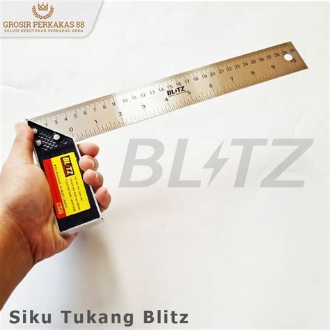 Jual Penggaris Siku Tukang Meter Blitz Inch Stainless Shopee Indonesia