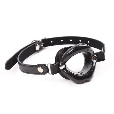 Color Sexy Lips Pu Leather Belt Rubber Mouth Gag Open Fixation Mouth