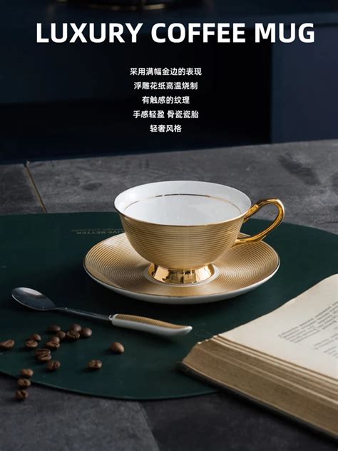 Knochen China Goldenen Kaffee Tasse Gesetzt Keramik Teller L Ffel Gold