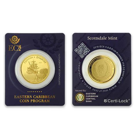 2018 EC8 Antigua Barbuda Rum Runner 1oz Gold Coin Scottsdale Mint