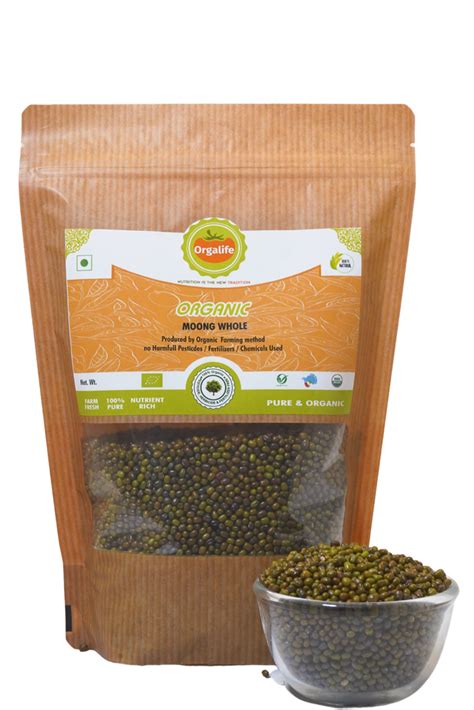 Organic Green Moong Dal High In Protein Packaging Size 1 Kg At Rs