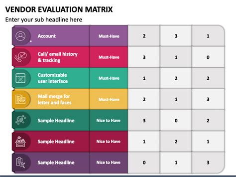 Vendor Matrix Template