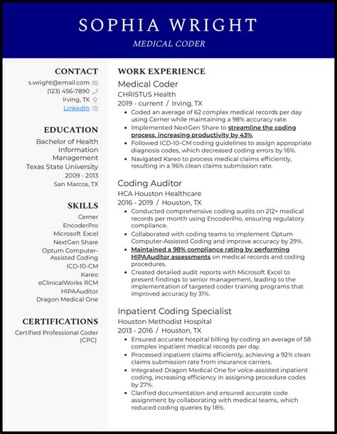 3 Medical Coder Resume Examples Proven to Work in 2024