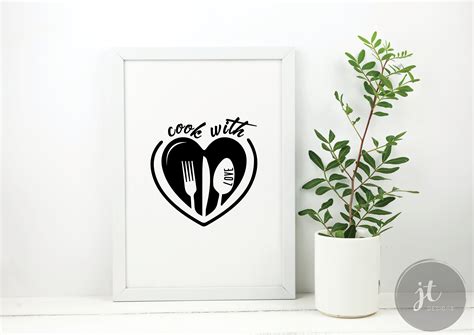 Cook With Love Print Svg Eps Png Clipart Cricut Etsy