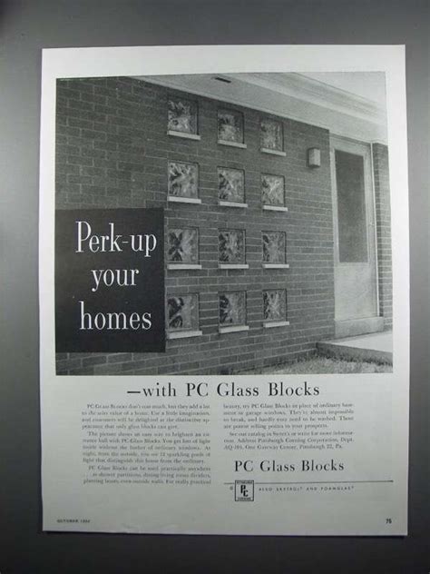 1954 Pittsburgh Corning Glass Blocks Ad Perk Up 1950 59