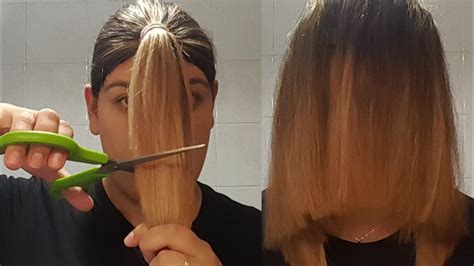 Tentei Cortar Meu Cabelo Em Casa Sozinha Youtube