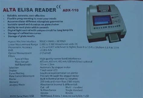 Alta Elisa Reader For Clinical Model Name Number ADX110 At Rs 150000