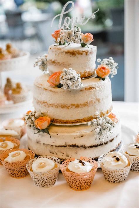 Semi Naked Cake Zur Hochzeit Hochzeit Hochzeitstorte Cupcakes