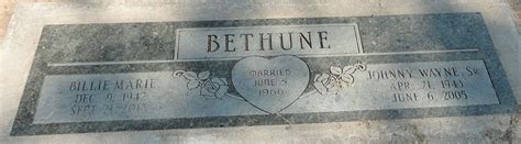 Billie Marie Wright Bethune Find A Grave Memorial