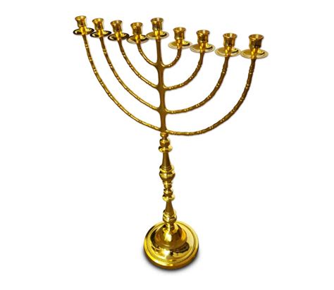 Extra Large Antique Gold Chanukah Menorah Traditional Design