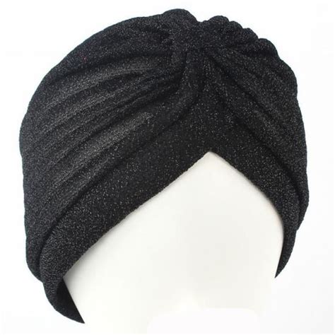 Noir Ch Che Musulman Hijab Paillette Turban Couvre Chef Chapeau