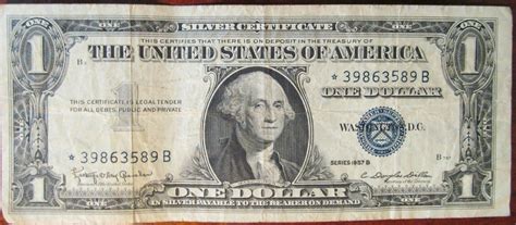 Series B One Dollar Silver Certificate Star Note Blue Seal Star