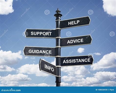 Help Support Advice Guidance Assistance And Info Crossroad S Stock