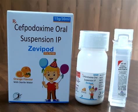 Pharmaceutical Syrup Cefpodoxime Proxetil Oral Suspension Ip For