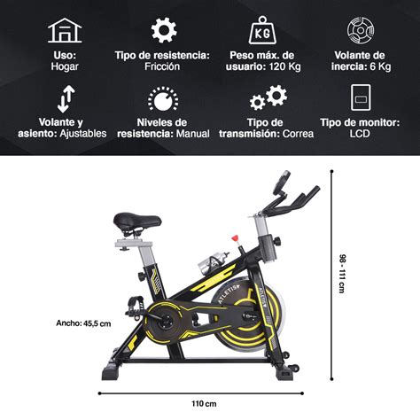 Atletis Bicicleta Spinning Pro II Con Monitor LCD Volante De Inercia